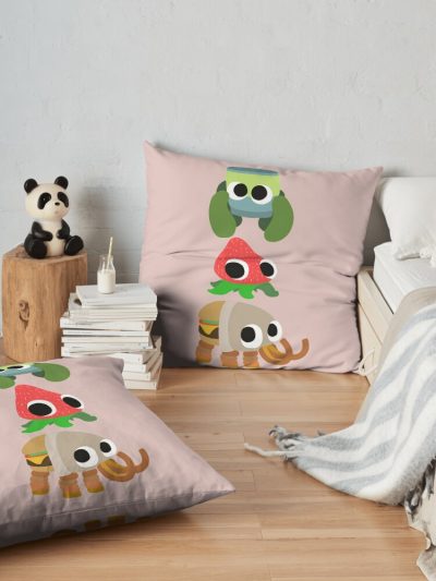 Bugsnax (Bunger, Strabby, _Amp_ Pinkle) Throw Pillow Official Bugsnax Merch