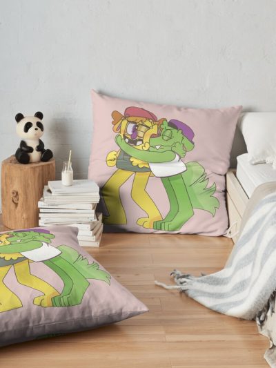 Bugsnax Chandlo Funkbun And Snorpy Fizzlebean Premium Throw Pillow Official Bugsnax Merch