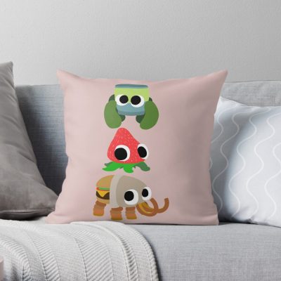 Bugsnax (Bunger, Strabby, _Amp_ Pinkle) Throw Pillow Official Bugsnax Merch