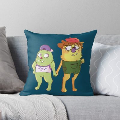 Bugsnax Chandlo Funkbun And Snorpy Fizzlebean Premium Throw Pillow Official Bugsnax Merch