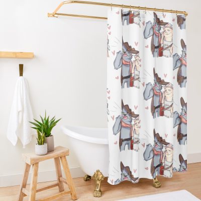 Bugsnax Eggabell And Lizbert Shower Curtain Official Bugsnax Merch